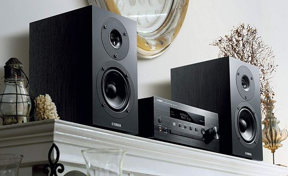 Yamaha CD Micro System AirPlay CD Micro System In Black On Mantelpiece